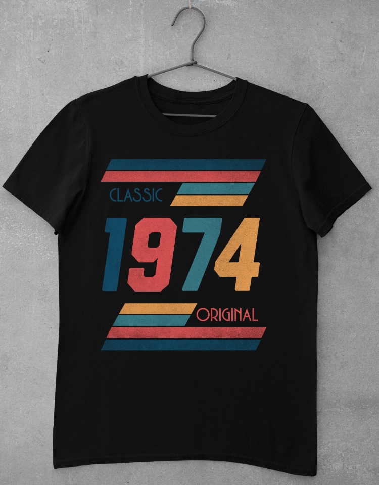 T-Shirt-50-Geburtstag-Retro-Numbers-1974