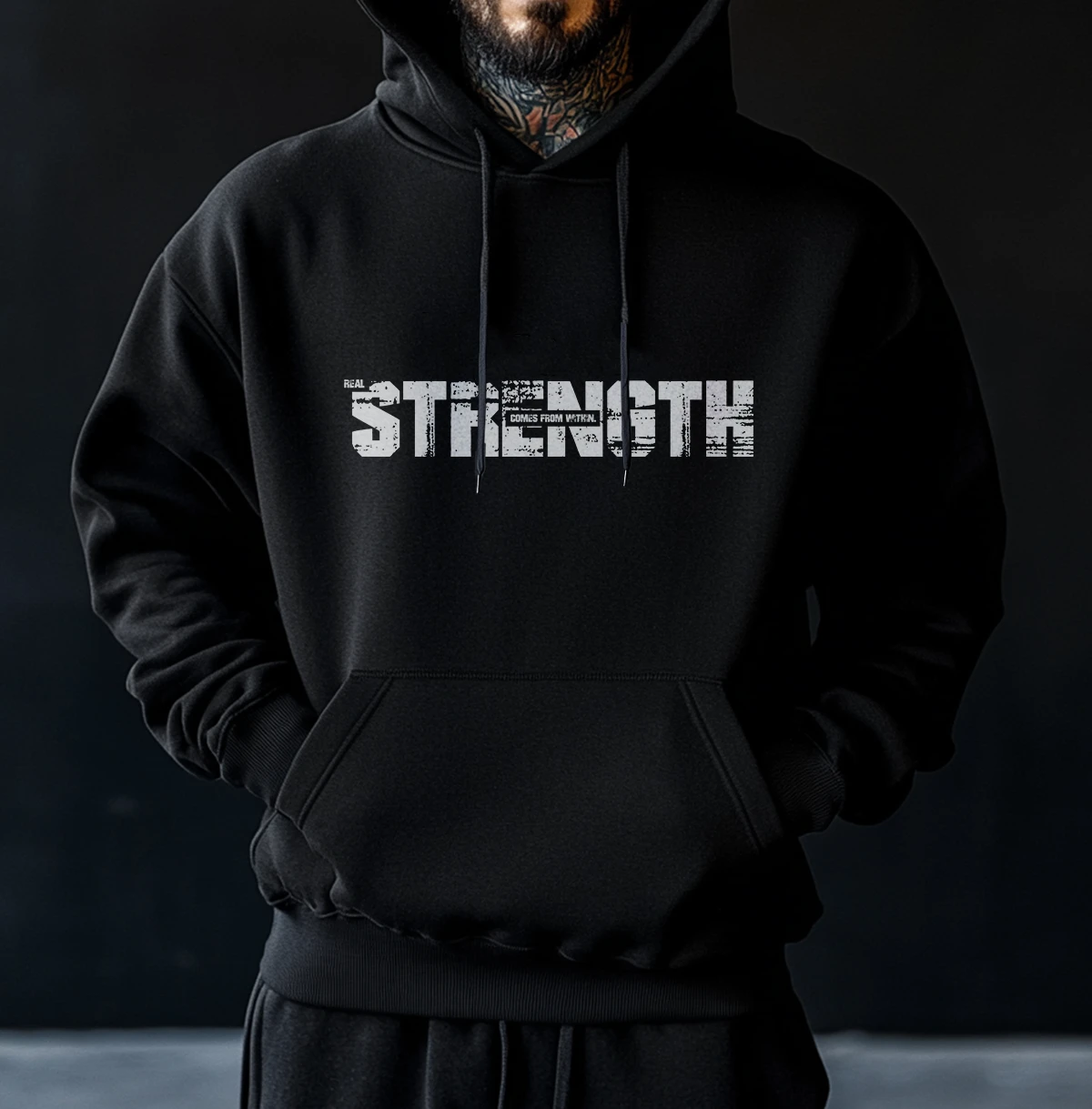 Hoodie-Herren-Strength-comes-from-within